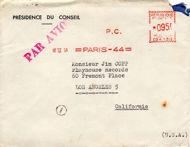 Letter from Charles De Gaulle's secretary.